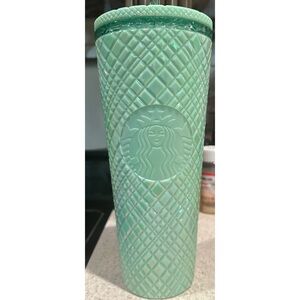 Shiny light green Starbucks tumbler